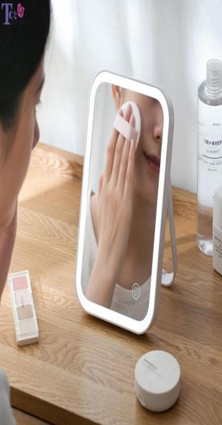 

led light makeup mirror home deskcharging abs 37v148w vanity folding mirror with lights table mirrors cosmetic lamp1870213