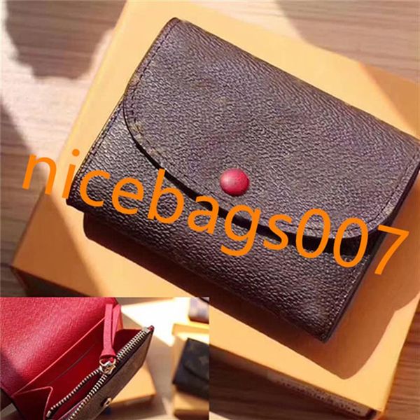 

womens wallet luxury waist bags designer coin purses handbag holder passport thin checkbook business card leather men1755, Red;black
