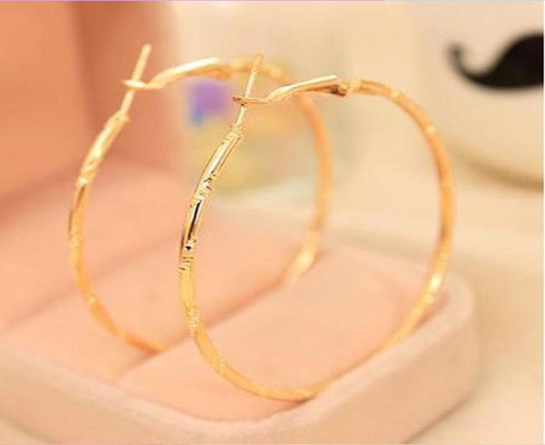 

whole hoop earrings 18k goldsilver plated 5cm elegant large trendy big size women fashion costume jewelry earring9587224, Golden;silver