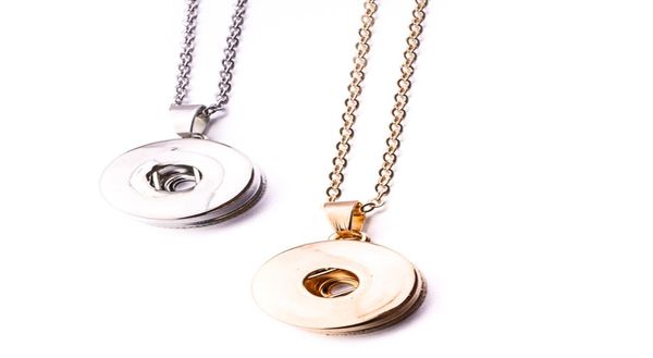 

simple silver gold plated 12mm 18mm snap button necklace for women snaps buttons jewelry8680797