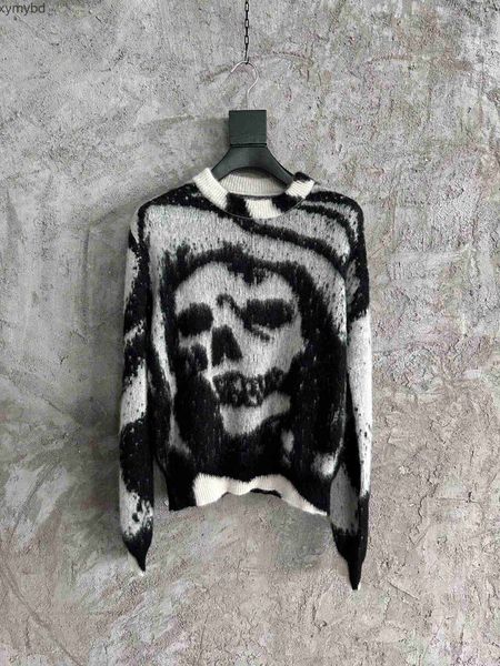 

mens designer sweaters men clothing knit shirt neck pullover cashmere long slim fit coats single row buckle mohair skull skeleton print wool, White;black