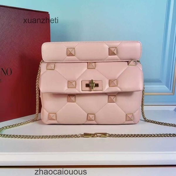 

bags valantionc medium women rivet handbag lady's designer luxury shoulder chain classic backpack 3d diamond grid women's handheld
