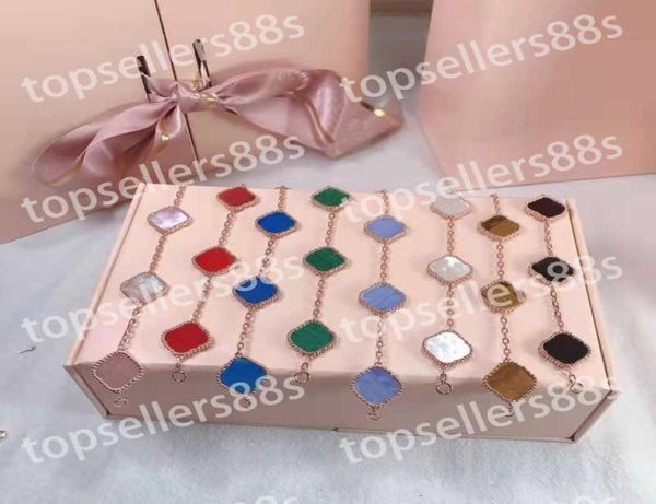 

charm bracelets classic fashion charm bracelets 4four leaf clover designer jewelry 18k gold bangle bracelet for women men necklace1560388, Golden;silver