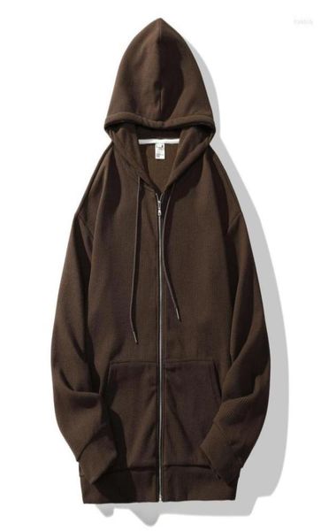 

men039s hoodies m3xl streetwear zipup hoodie hip hop joggers sweatshirt korean fashio coat plain color long sleeve autumn spri1653441, Black
