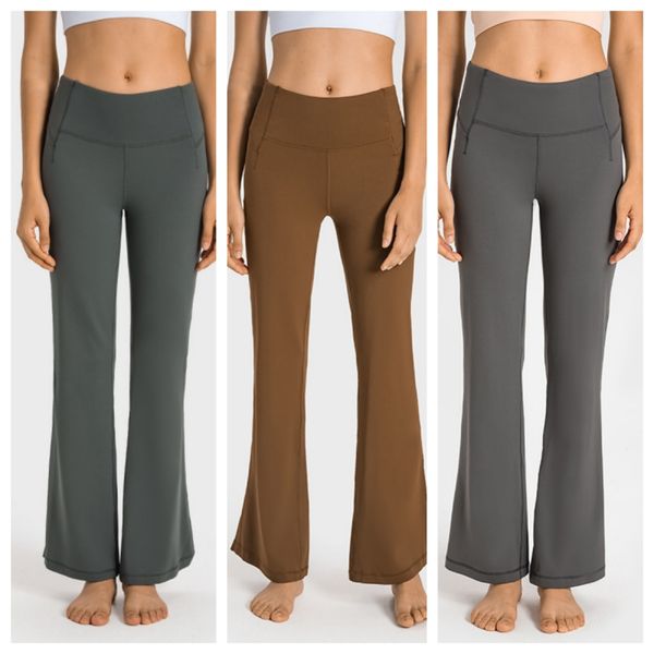 

lu style yoga pants elastic wide leg flared pants high waist sports flared pants