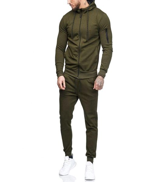 

men039s sportswear autumn patchwork zipper men039s sports suit sweatshirt pants sets sports suit tracksuit men chandal h5328620, Gray