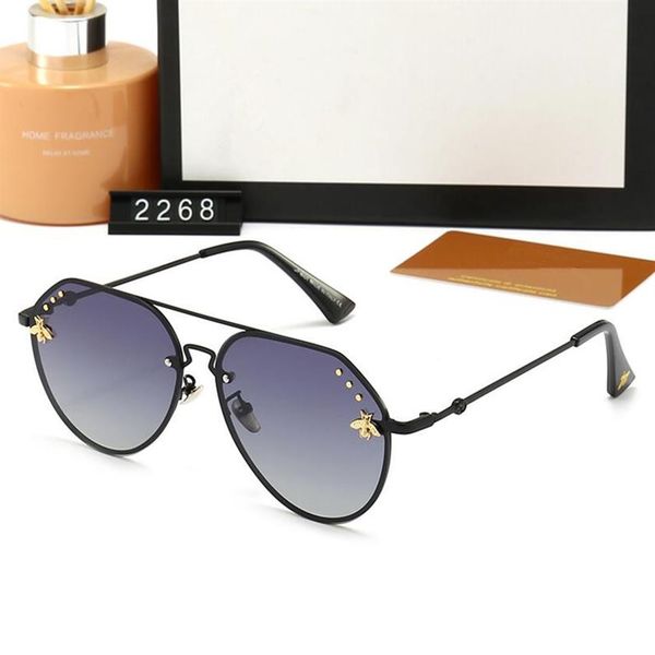 

2023 brand designer sunglasses fashion new metal large frame sunglasses retro men and women high-end glasses uv400 box327p, White;black