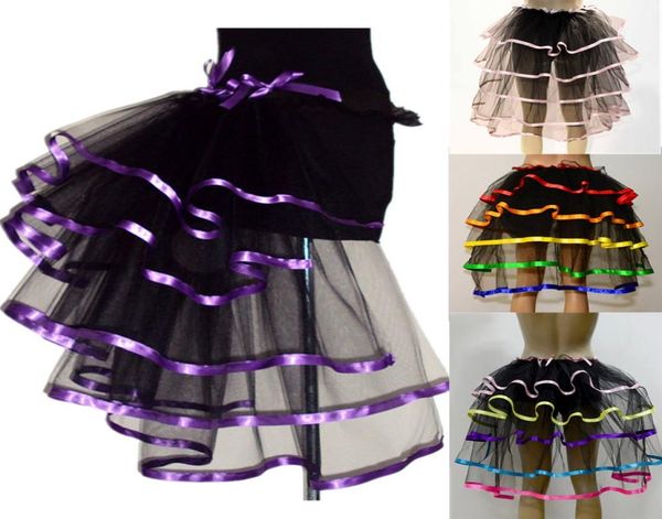

women layered mesh tutu skirt party queen satin striped hem club dance party ruffle ball gown skirts faldas mujer jupe7615175, Black