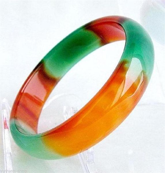

whole genuine asia red green natural jade bangle bracelet inside 64mm68mm209o6746148, Black