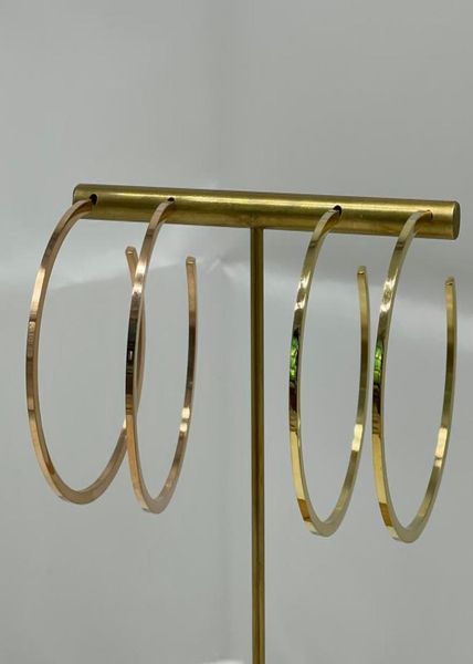 

mix styles stainless steel big hoop earrings large square heart shape minimalist geometry hoops earring bi g circle for women girl9302230, Golden;silver