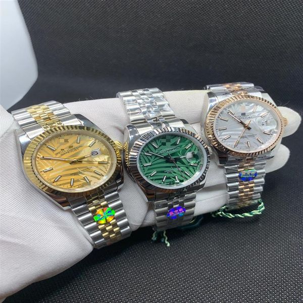 

bp2813 movement 2021new version fashion watch 36mm yellow dial watches sapphire glass automatic mens women's263a, Slivery;brown