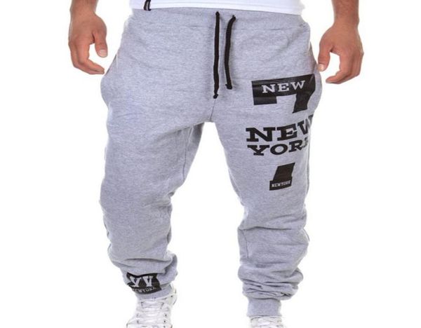 

whole2016 fashion men pants sport joggers loose casual tracksuit letter harem pants sweatpants hiphop trousers masculina 7936678, Black