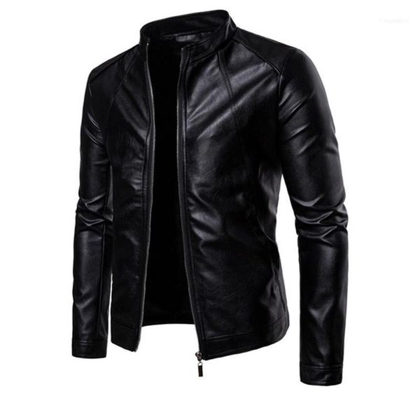

men039s jackets autumn winter faux leather jacket mens clothing stand collar zipper coats black biker men motorcycl nice jacket6105509, Black;brown
