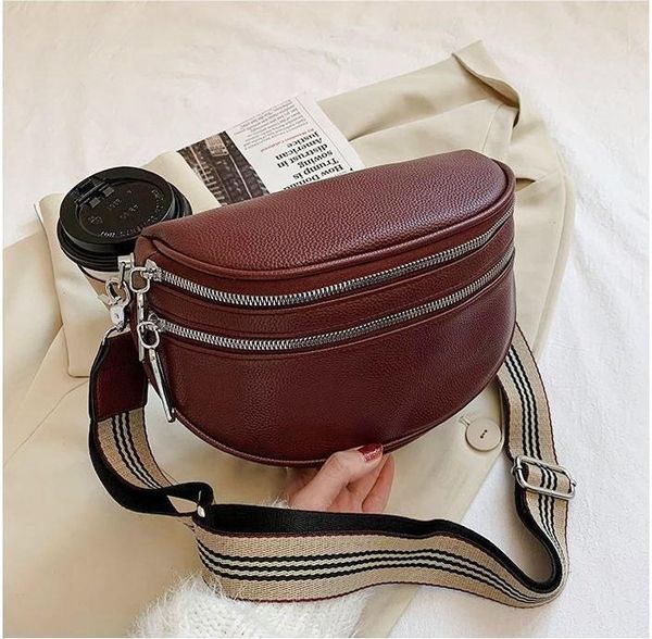 

designer bag wide shoulder belt waist bag, fashionable and trendy, with a westernized style. one shoulder women's bag, crossbody bag, v