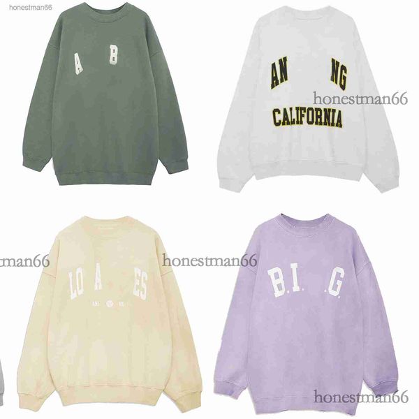 

23aw anines sweatshirt designer fashion cotton sportshirt classic hoodie letter round neck long sleeves sweater women sports loose hoodies a, Black