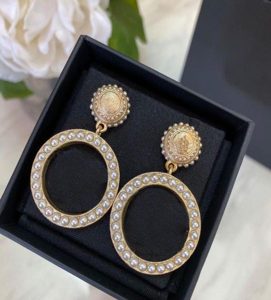 

fashion big round dangle drop earrings for women party wedding engagement lovers gift jewelry with flannel bag4871548, Silver