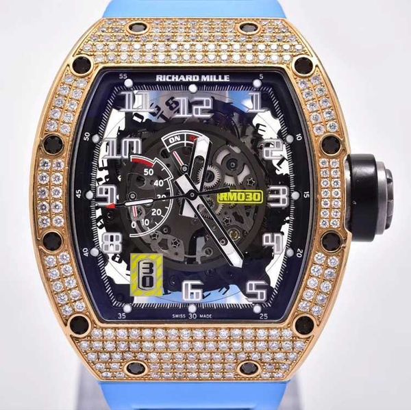 

richardmille mens wristwatch rm pilot sport wrist watches series rm030 rose gold rear diamond limited edition fashion leisure sports wristwa