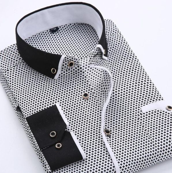 

fashion men shirts long sleeve mens dress shirts cotton white black shirt men shirt plus size slim fit homme2741148