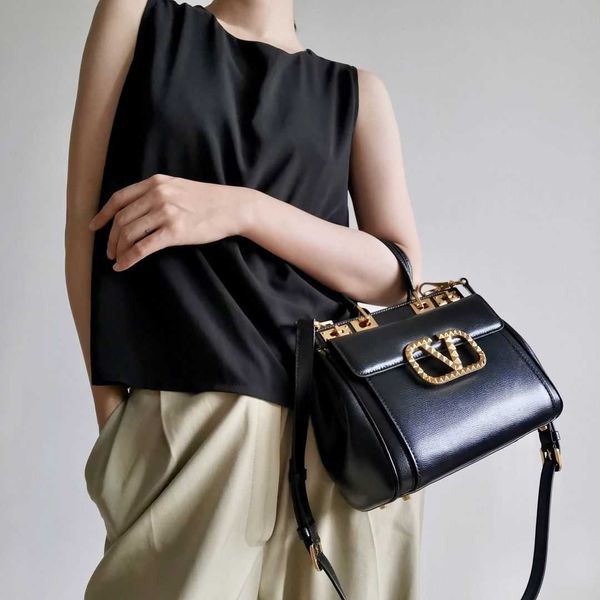 

metal texture small bag double lock shoulder bag v bags w1lq