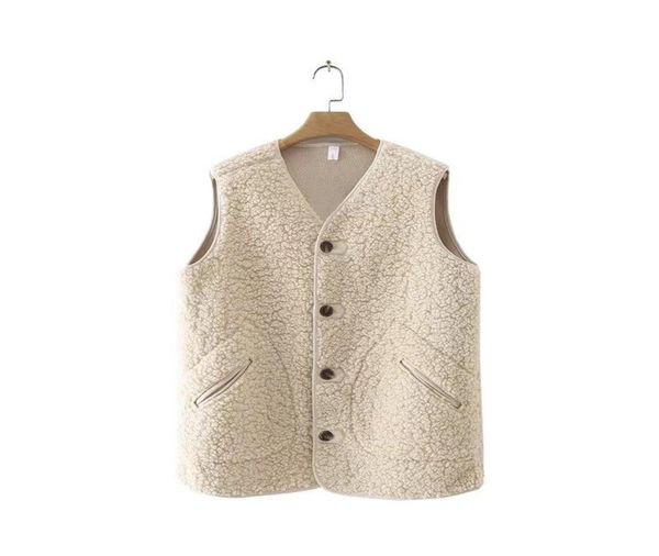 

women039s vests plus size vneck pocket zipper women warm vest coats 2021 casual black apricot color autumn winter ladies waist5156197, Black;white