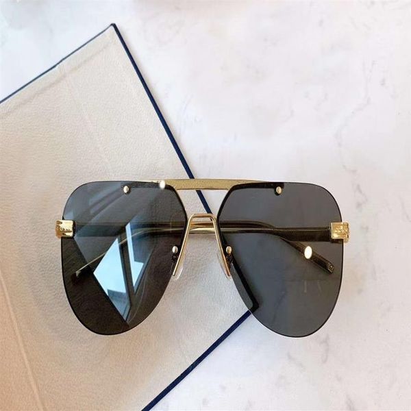 

1261 pilot sunglasses for men black gold frame grey lens rimless gafas de sol de men sun glasses with box325c, White;black