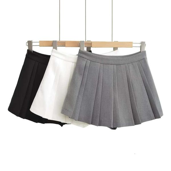

college age skirt reduction high waist thin wrinkle short summer slimming a line half, Black