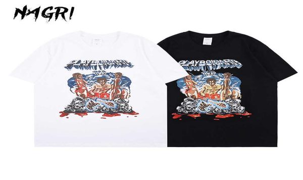 

nagri asap testing playboi carti t shirt graphic printing tshirt hip hop short sleeve summer new tee 2020 europe and america x0713976364, White;black
