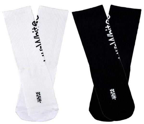 

men039s socks hip hop fashion off harajuku street style white long men skateboard basketball stripe compression calcetines8756726, Black