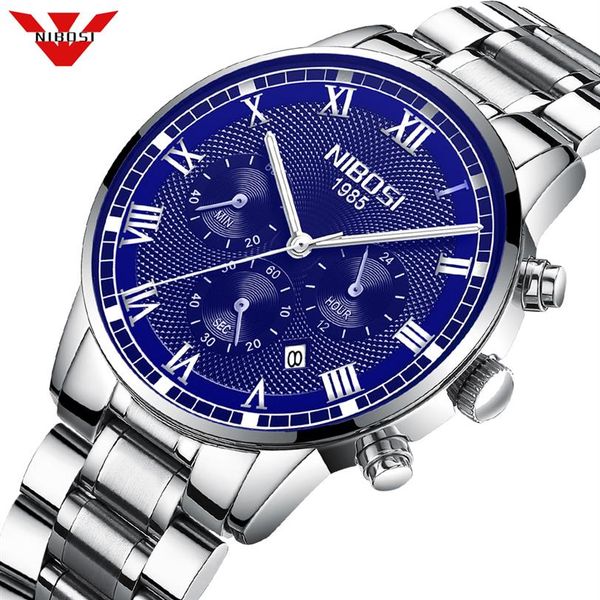 

nibosi relojes watch men fashion sport quartz clock mens watches business waterproof watch relogio masculino231q, Slivery;brown