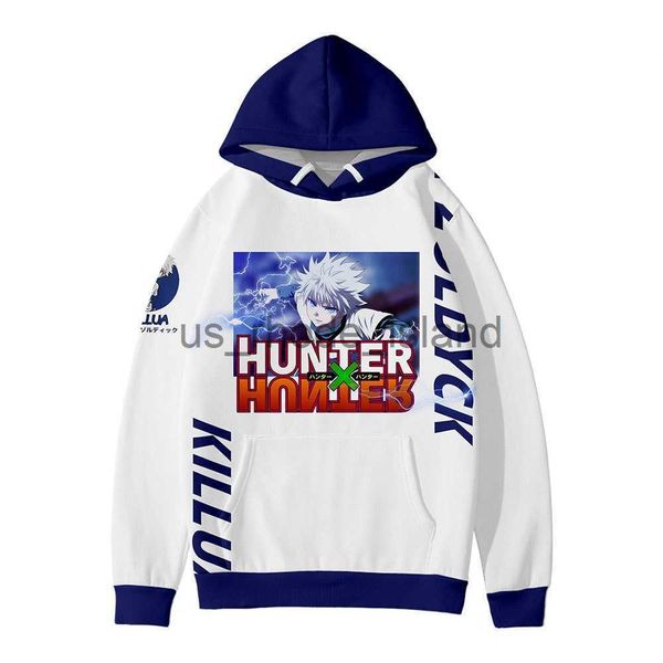 

hoodies sweatshirts new hunter x hunter hoodie killua zoldyck harajuku cartoon hoodies kids sweatshirt japanese streetwear fashion hoodie x, Black