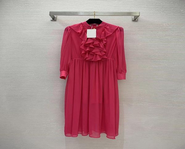 

brand same style dress 2023 new spring summer stand collar lantern sleeve fashion milan runway designer dresses women039s 12111894255, Black;pink