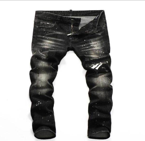

2021france fashion pierre straight jeans men039s biker jeans hole stretch denim casual jean men skinny pants elasticity ripped 8265191, Blue