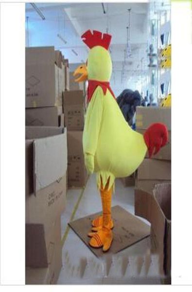

2019 big proud yellow chicken fancy dress cartoon animal mascot costume 8277245, Red;yellow