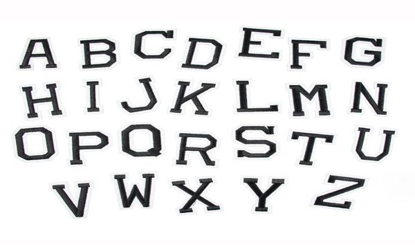 

az embroidered letter patches set alphabet 26 pcs sticker custom your name iron on applique patches for clothing jacket decoratio3958363, Black