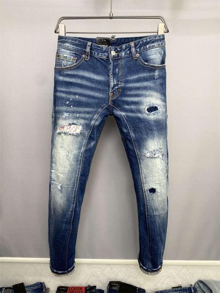 

2022 new arrivals d2 mens luxury designer denim jeans holes trousers uare jeans coolguy biker pants mens clothing 2#a1895058228, Blue