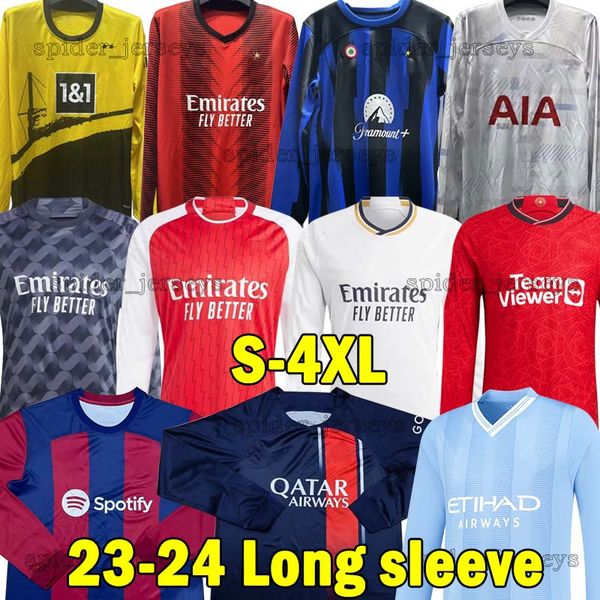 

23 24 dortmunds soccer jerseys real madrids barcelonas 2023 ac italys italias son cities milanes bayern sancho juve gunners munich long slee, Black;yellow