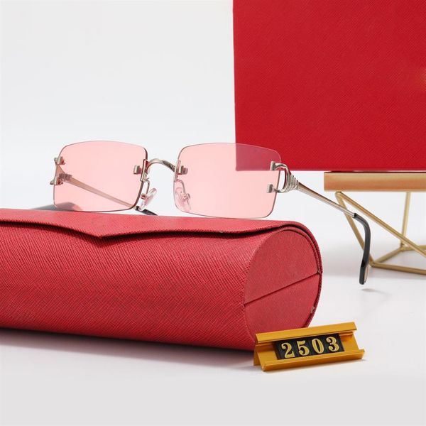 

classic red fashion sport sunglasses for men designer buffalo horn glasses mens women rimless sun eyeglasses silver gold me294h, White;black