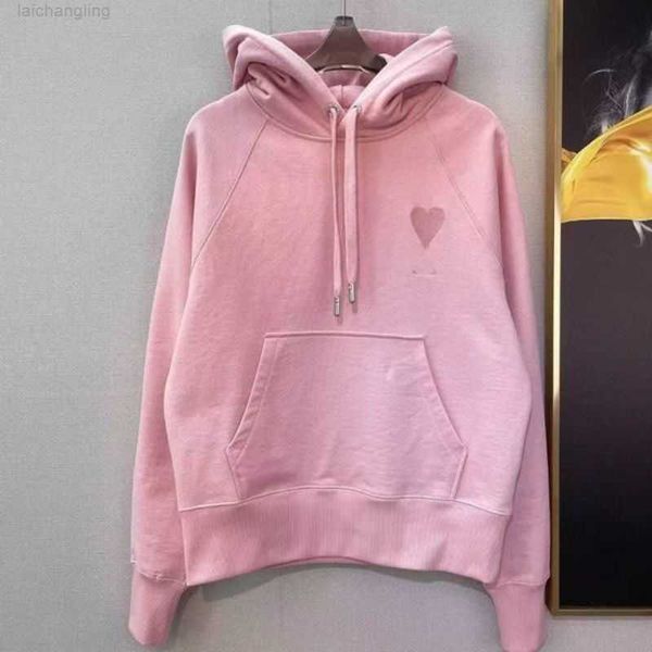 

am paris same color embroidery love loose hooded pullover sweater men's and women's cotton asian size deeyp7, Black