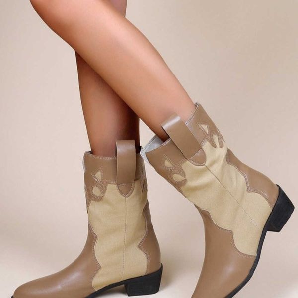 

2023 autumn/winter new fashion french short boots women's british martin boots pointed western denim boots 230811, Black