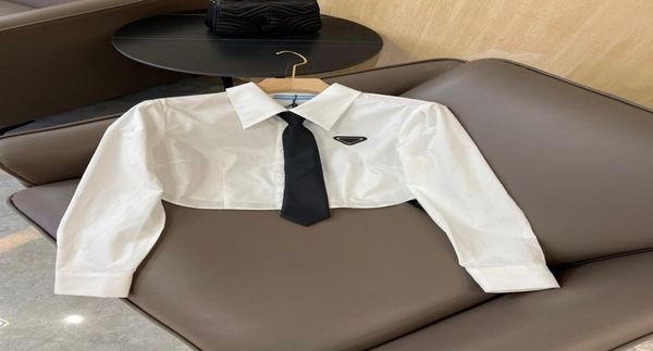 

new 2023 women039s blouses fashion turn down collar elegant soild shirts for women casual long sleeve casual short crop 8518916, White