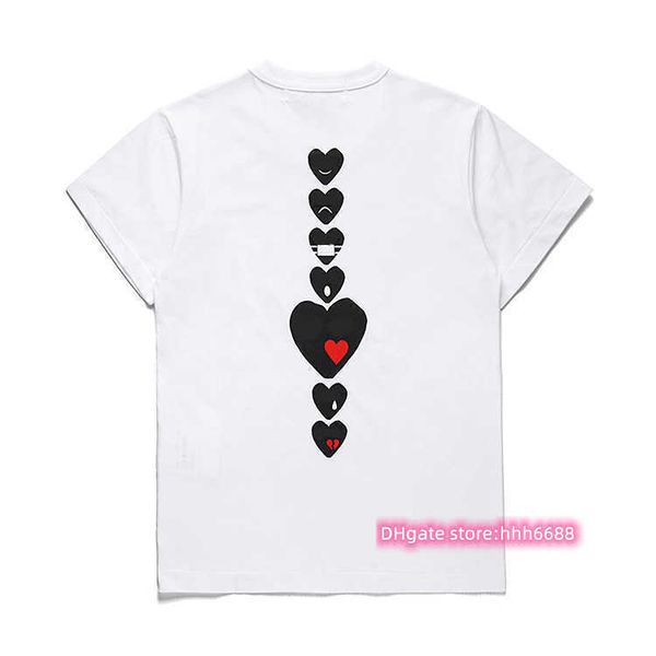 

men's t-shirts famous designer red love hear tees mens womens fashion play couple casual short sleeve summer t-shirts streetwear hip-ho, White;black