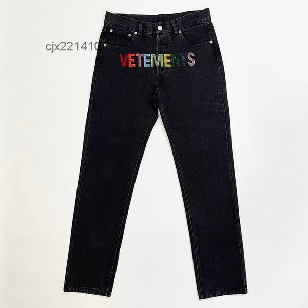 

jeans vetements colored diamonds women vetements trousers ouf2, Blue