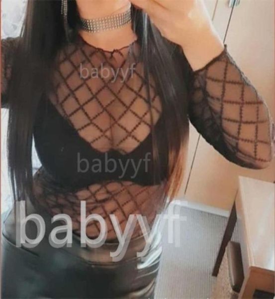 

women shirts blouses classic letter embroidery lady tee party banquet trendy girls transparent long sleeve designer clot5967685, White