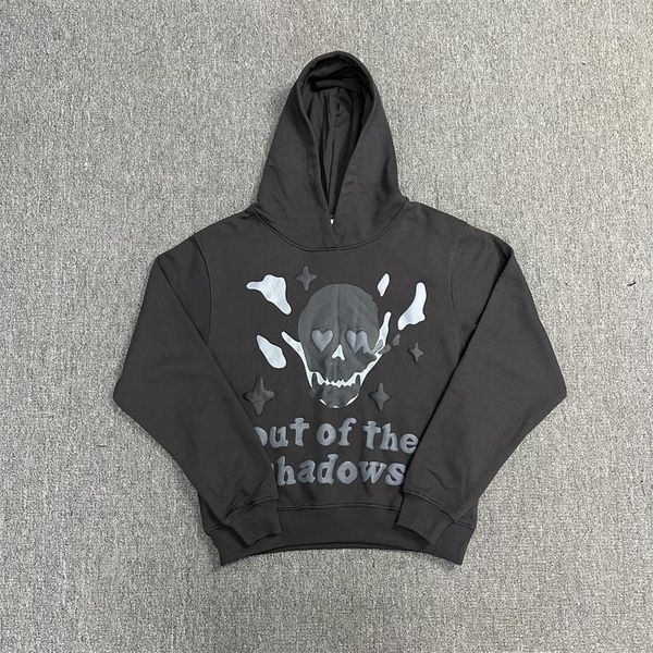 

men's hoodies broken planet market bpm skull hair bubble print for men and women couples, Black