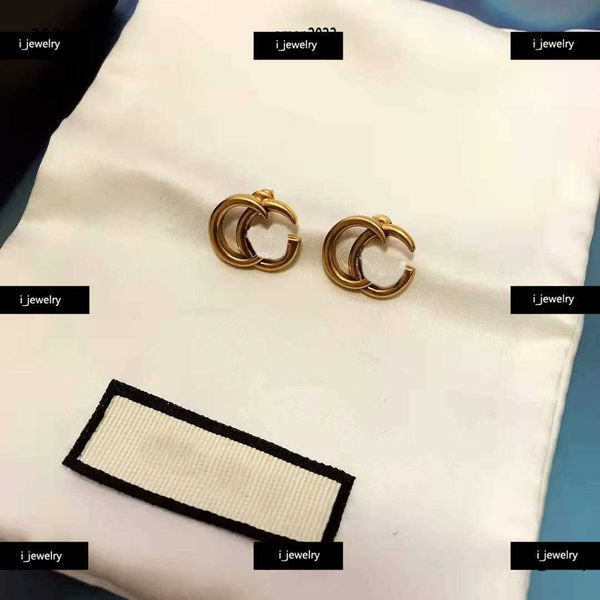 

women designer earrings fashion simplicity jewelry gold plated logo shape ear studs #including box new arrival, Golden;silver