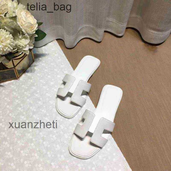 

classic fashion 2023 sandals women designer shoes slippers hers genuine oran slipper leatsummer flat slides ladies beacsandal party weddin 5