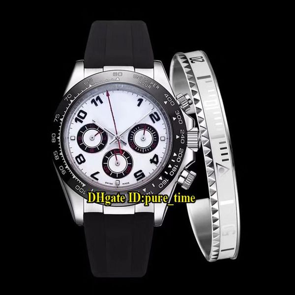 

7 color 116509 white dial asian 2813 automatic mens watch black bezel sapphire glass rubber strap gents new watches with gift brac2290, Slivery;brown