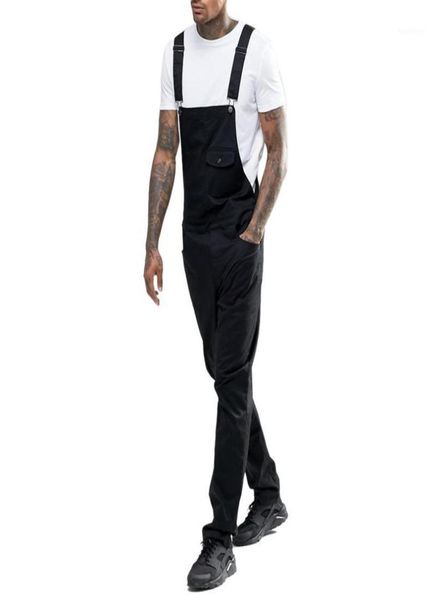 

men039s pants 2021 men men039s casual bib overalls solid color jumpsuit jeans suspender s3xl16978782, Black