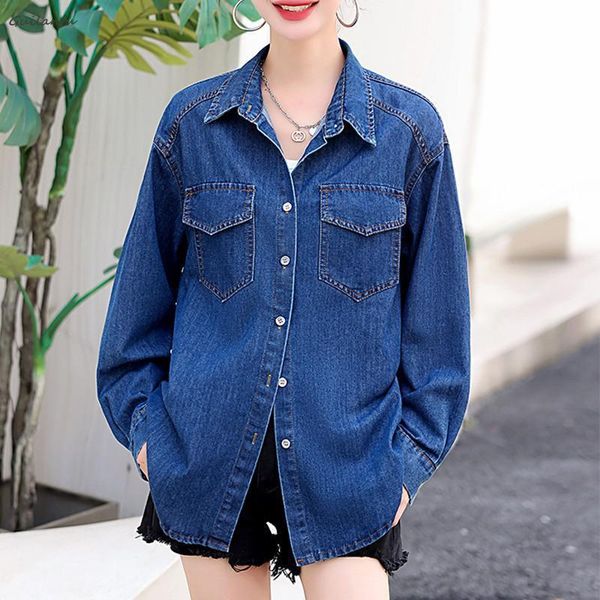 

women's jackets spring autumn vintage denim jacket women outerwear single breasted long sleeve shirt jeans coat female y2k streetwear o, Black;brown