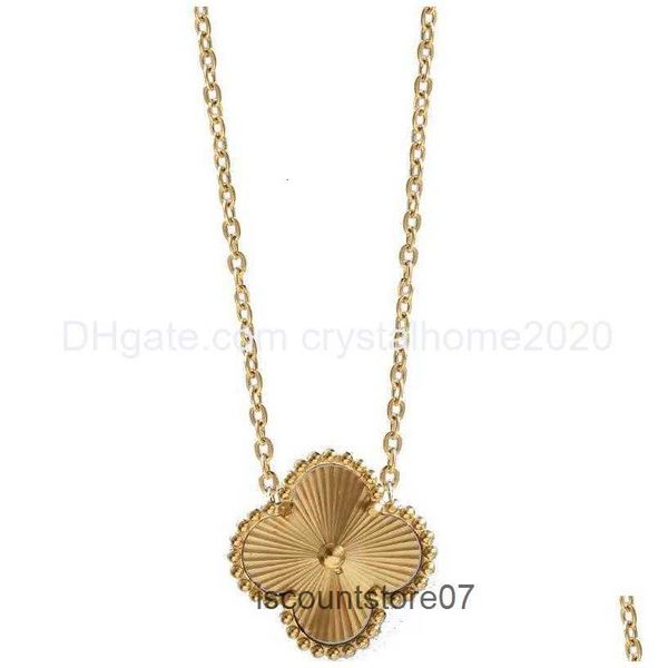 

pendant necklaces luxury design gold clover necklace bracelet steel jewelry for women gift drop delivery 202 ot2dj, Silver